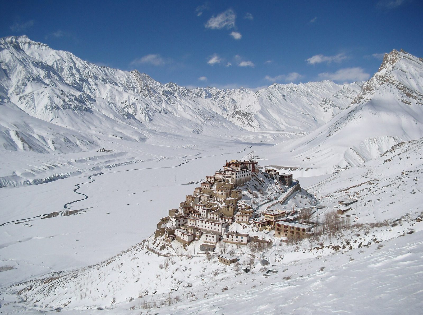Key Monastery on a hilltop in Spiti Valley