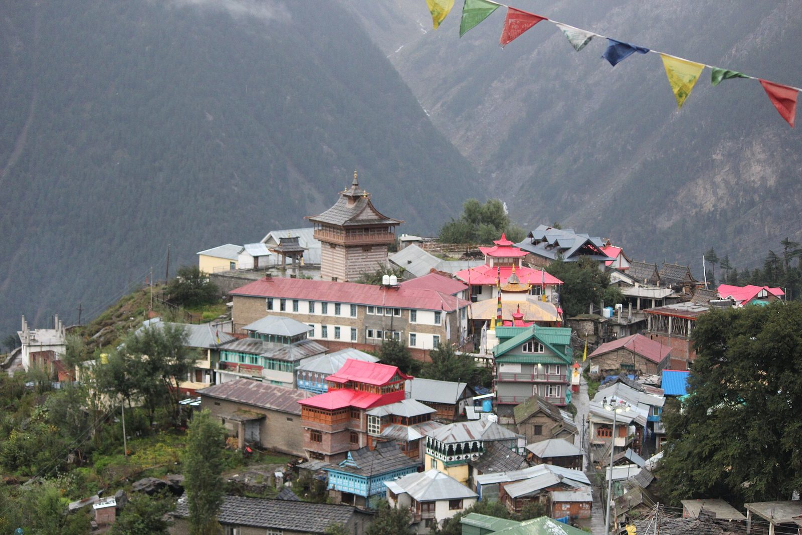 Kalpa village and orchards facing the Kinner Kailash range